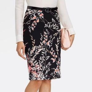 Talbots Black Floral Business Casual Skirt 6